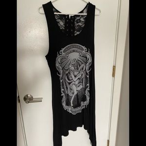 Killstar Goddess Lace-up Tunic, Plus size, 3XL